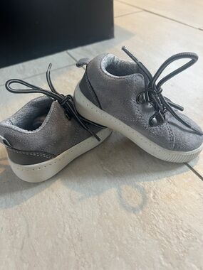 Carter's Gray Suede-Look Lace-Up Kids Sneakers